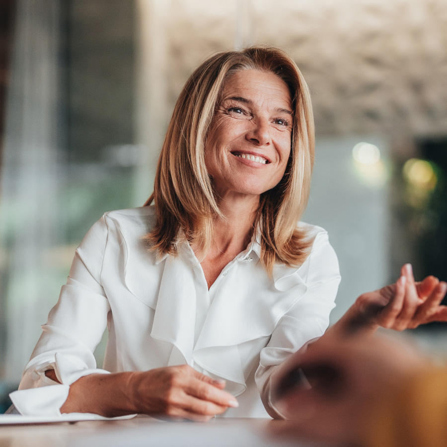 business woman smiling